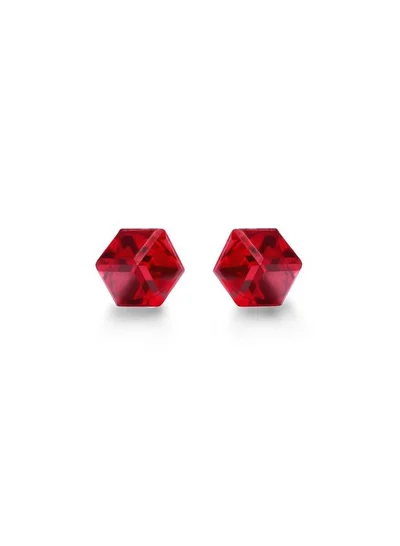 Seona Seona Irene 4mm Cubic Cut Crystal Stud Earrings – Hypoallergenic Tarnish‑Free Stainless Steel Jewelry for Women, Radiant Everyday Women Accessory with Timeless Elegance and Lasting Brilliance - Light Siam